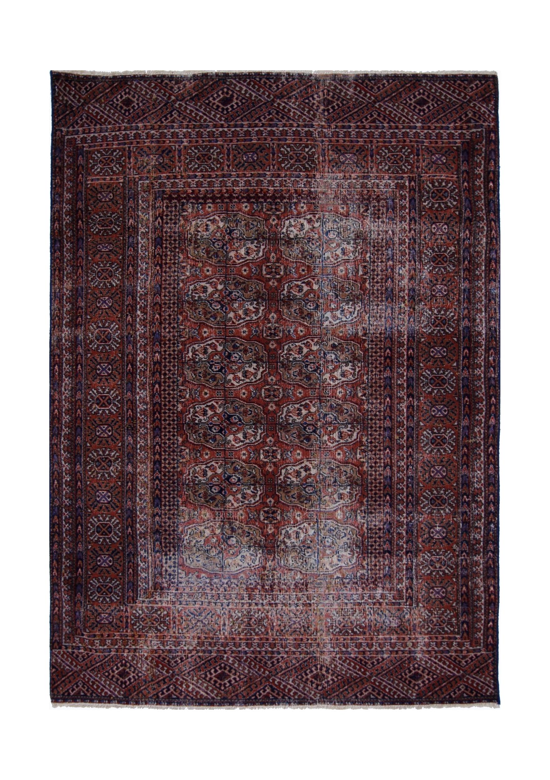 Handmade Vintage Turkmen Tekke Rug | 172 x 121 cm | 5'8" x 4' - Najaf Rugs & Textile