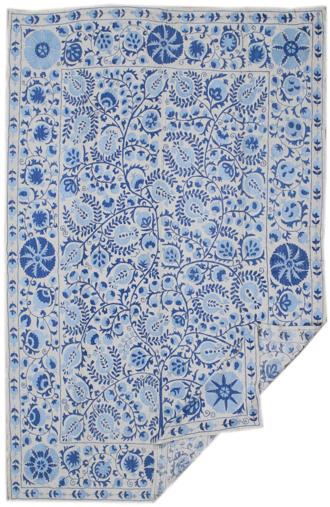 Handmade Viscose Silk Uzbek Suzani | 248 x 178 cm - Najaf Rugs & Textile