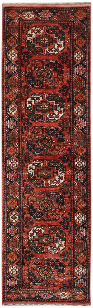 Handwoven Afghan Chobi Hallway Runner | 299 x 87 cm | 9'10" X 2' - Najaf Rugs & Textile