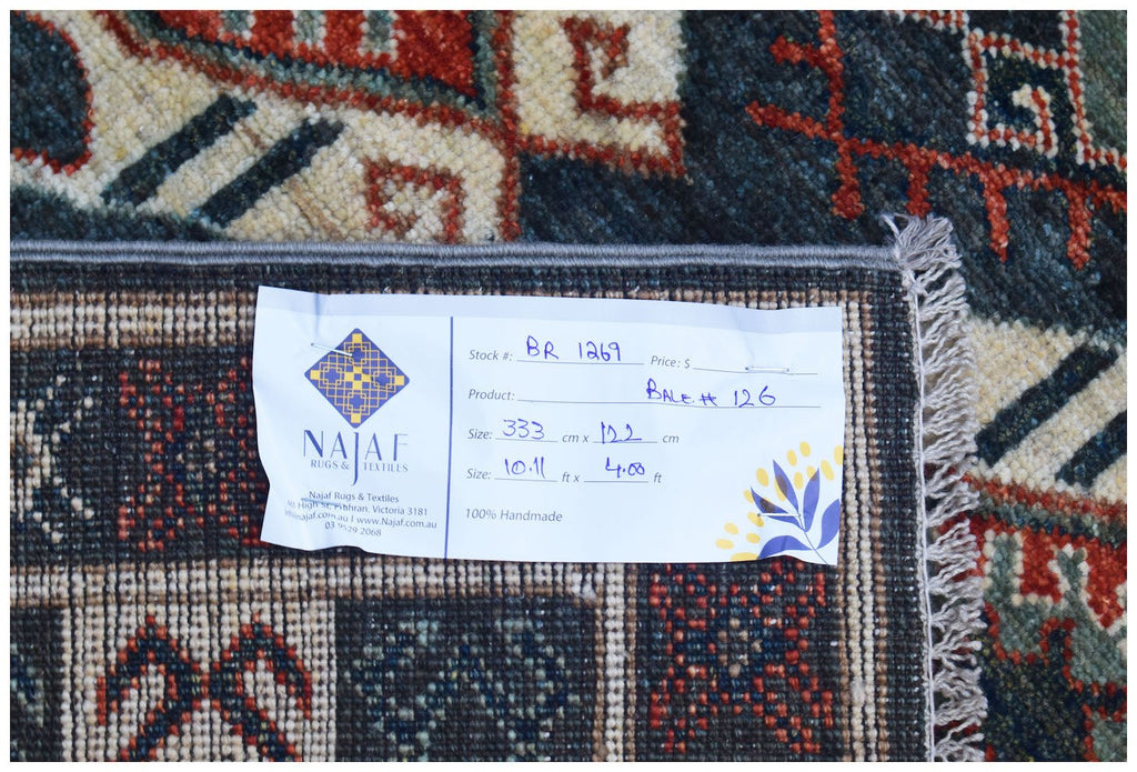 Handwoven Afghan Chobi Hallway Runner | 333 x 122 cm | 10'11" x 4' - Najaf Rugs & Textile