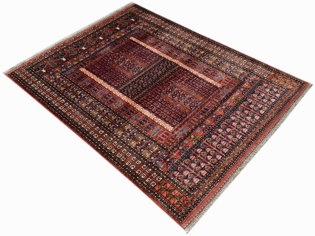 Handwoven Afghan Chobi Rug | 195 x 148 cm | 6'5" x 6'5" - Najaf Rugs & Textile