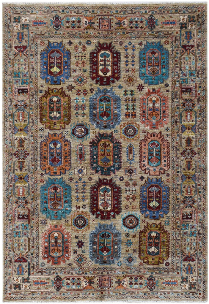 Handwoven Afghan Chobi Rug | 242 x 173 cm | 8' x 5'8" - Najaf Rugs & Textile