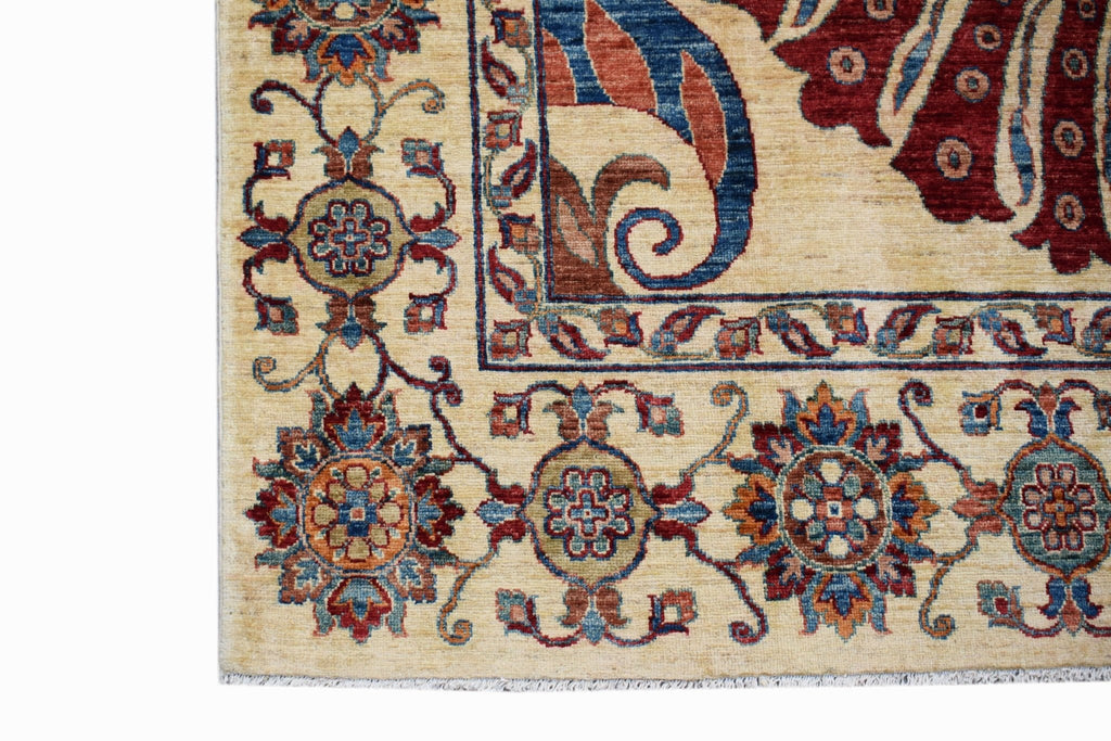 Handwoven Afghan Chobi Rug | 281 x 203 cm | 9'3" x 6'8" - Najaf Rugs & Textile