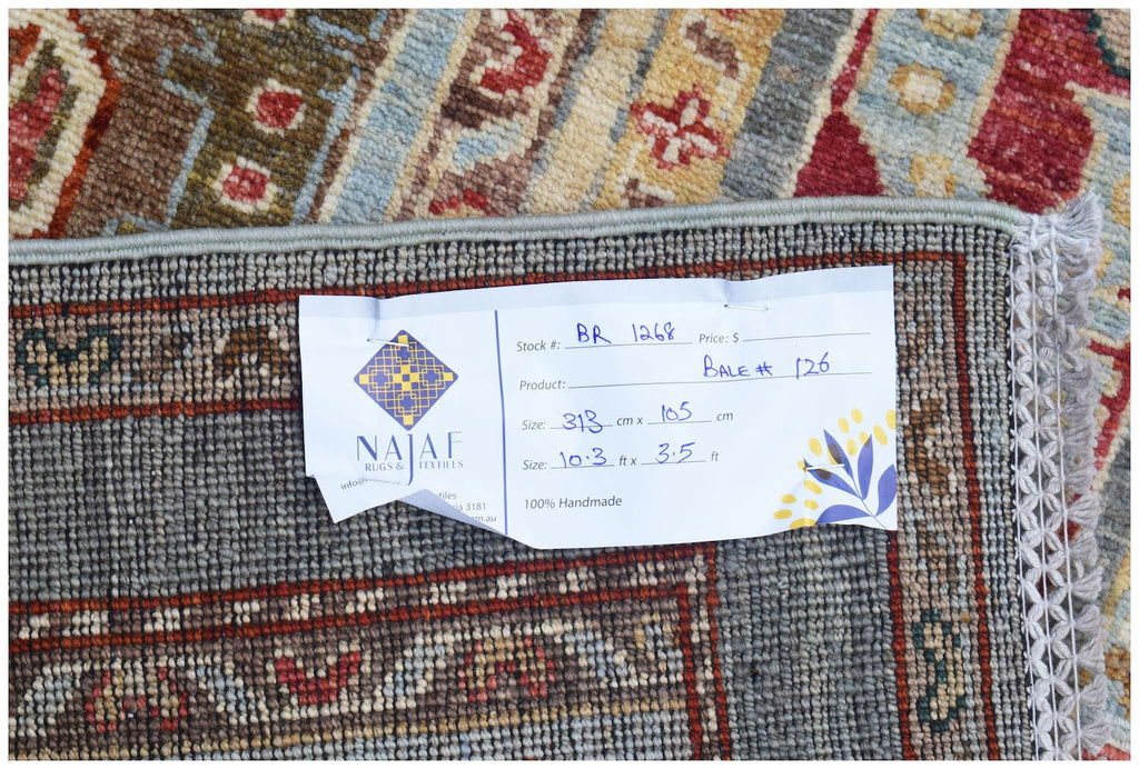 Handwoven Afghan Chobi Shaal Hallway Runner | 313 x 105 cm | 10'3" x 3'5" - Najaf Rugs & Textile