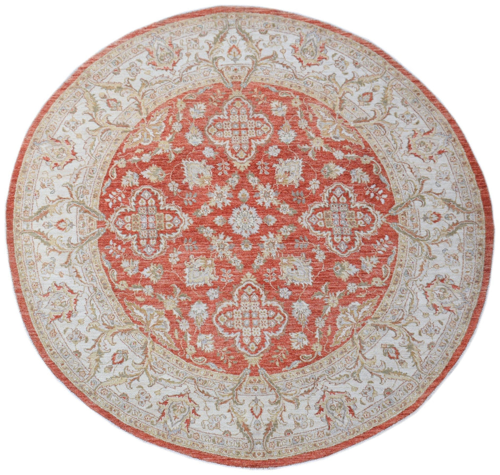 Handwoven Afghan Circular Chobi Rug | 244 x 240 cm | 7'10" x 8' - Najaf Rugs & Textile