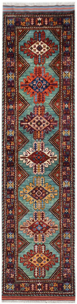 Handwoven Afghan Herati Chobi Hallway Runner | 316 x 85 cm | 10'5" x 2'9" - Najaf Rugs & Textile
