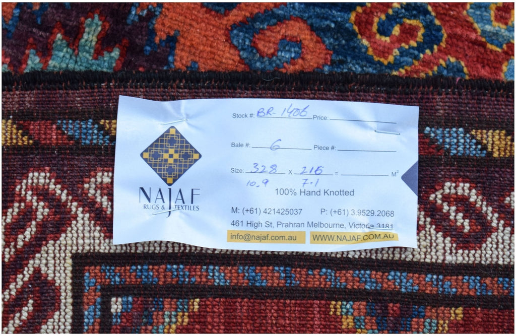 Handwoven Afghan Herati Chobi Rug | 328 x 216 cm | 10'9" x 7'1" - Najaf Rugs & Textile