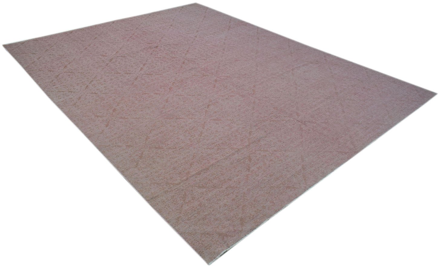A rectangular Afghan Chobi rug featuring a subtle diamond pattern in soft, earthy pink tones.