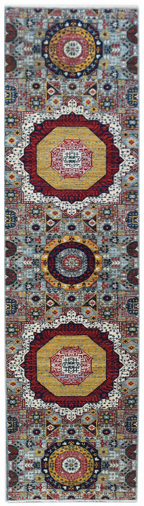 Handwoven Mamluk Chobi Hallway Runner | 297 x 75 cm | 9'9" x 2'6" - Najaf Rugs & Textile
