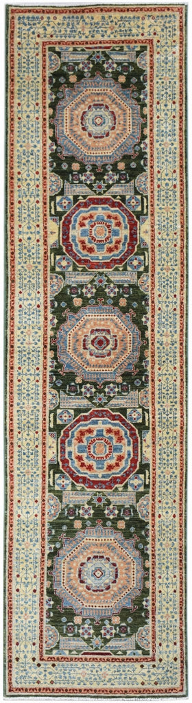 Handwoven Mamluk Chobi Hallway Runner | 318 x 82 cm | 10'6" x 2'9" - Najaf Rugs & Textile