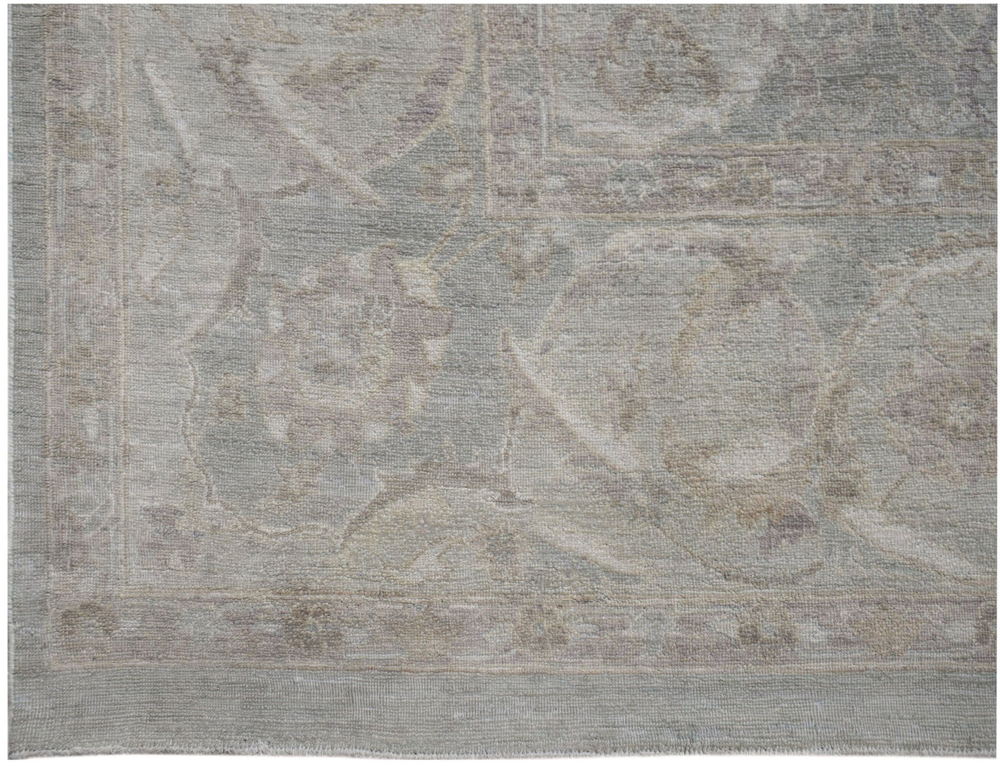 A handwoven Afghan Balkh rug featuring a traditional Chobi pattern in soft, neutral earth tones.