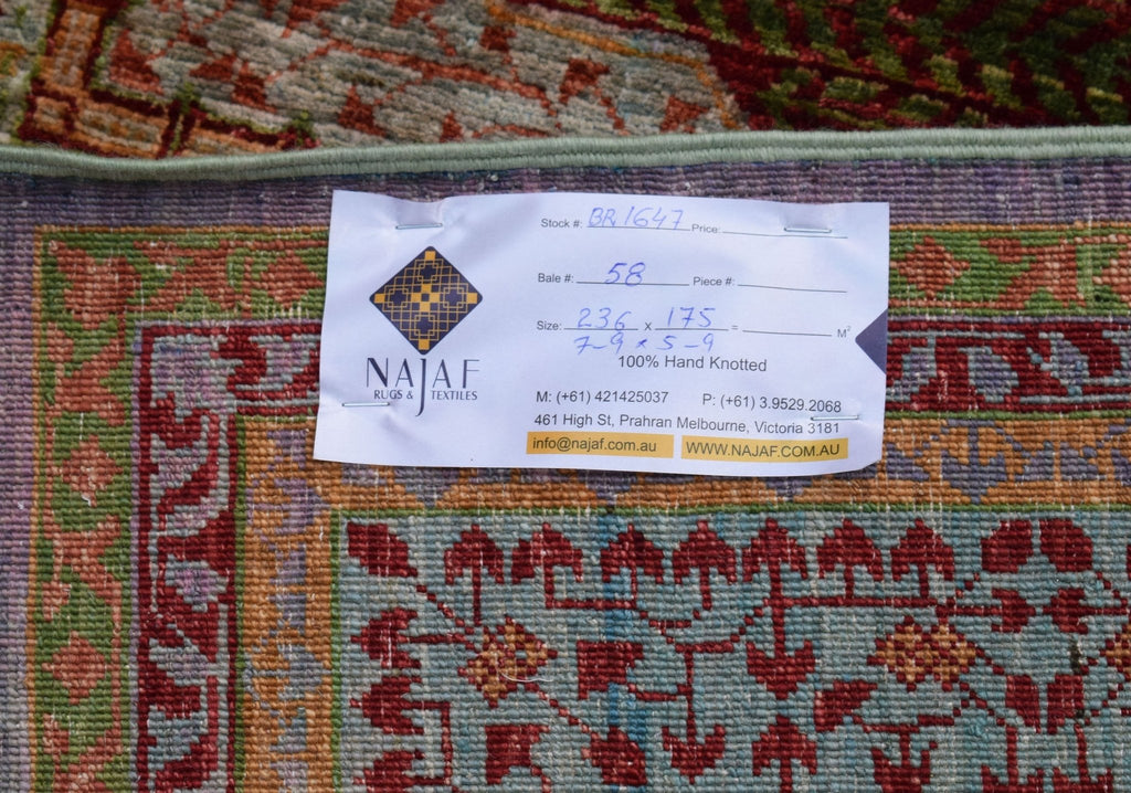Handwoven Traditional Mamluk Chobi Rug | 236 x 175 cm | 7'9" x 5'9" - Najaf Rugs & Textile