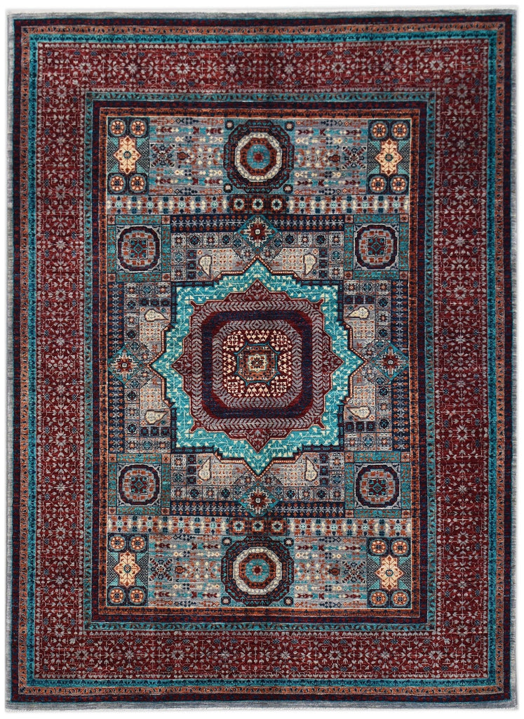 Handwoven Traditional Mamluk Chobi Rug | 238 x 181 cm | 7'10" x 5'11" - Najaf Rugs & Textile