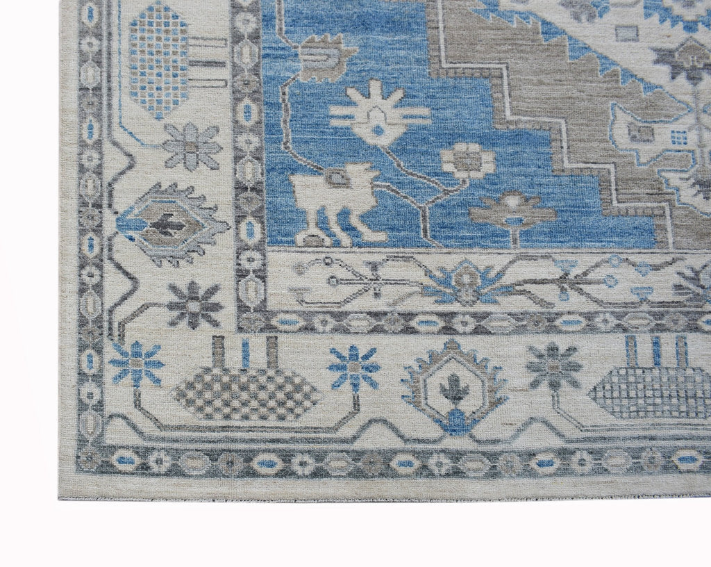 Handwoven Transitional Afghan Chobi Rug | 298 x 239 cm | 9'10" x 7'10" - Najaf Rugs & Textile
