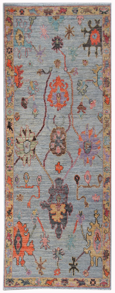 Handwoven Transitional Oushak Hallway Runner | 214 x 84 cm | 7'1" x 2'9" - Najaf Rugs & Textile