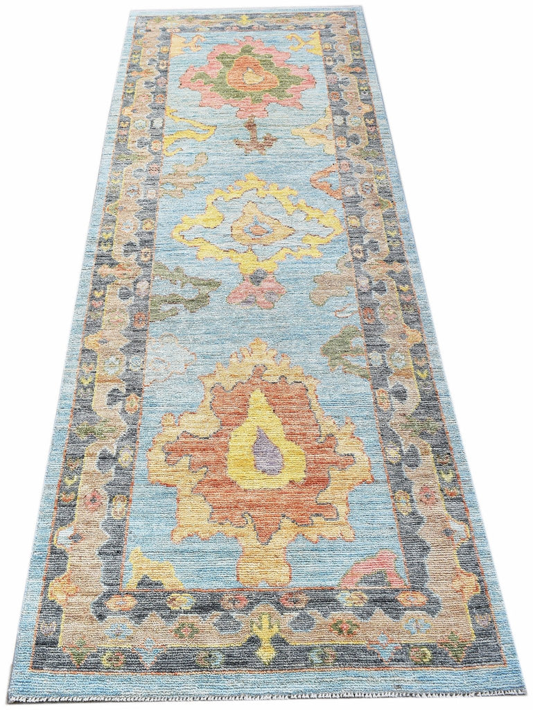Handwoven Transitional Oushak Hallway Runner | 255 x 89 cm | 8'4" x 2'11" - Najaf Rugs & Textile