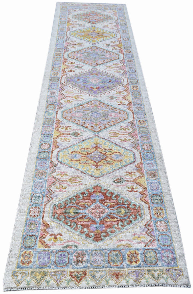 Handwoven Transitional Oushak Hallway Runner | 301 x 83 cm | 9'11" x 2'9" - Najaf Rugs & Textile