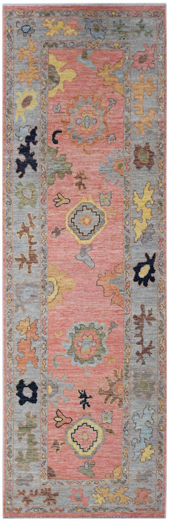 Handwoven Transitional Oushak Hallway Runner | 307 x 92 cm | 10'1" x 3' - Najaf Rugs & Textile