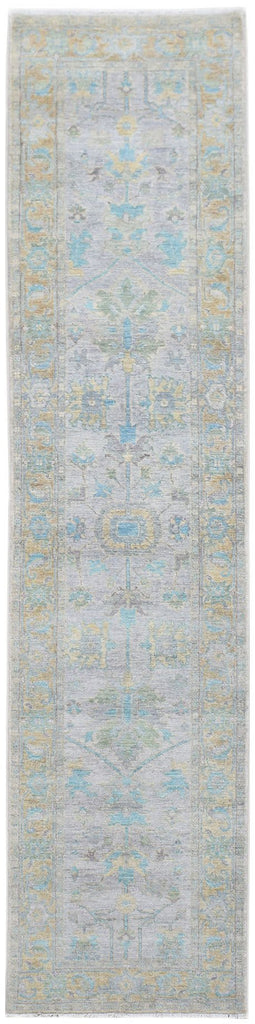 Handwoven Transitional Oushak Hallway Runner | 350 x 77 cm | 11'5" x 2'6" - Najaf Rugs & Textile
