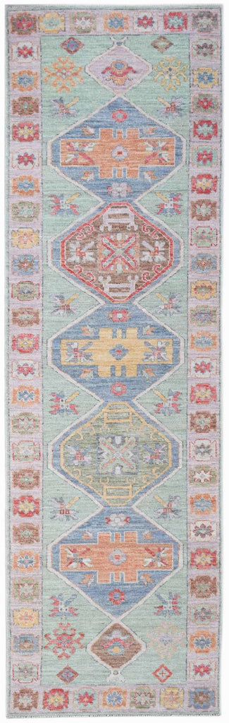 Handwoven Transitional Oushak Hallway Runner | 366 x 92 cm | 12' x 3' - Najaf Rugs & Textile