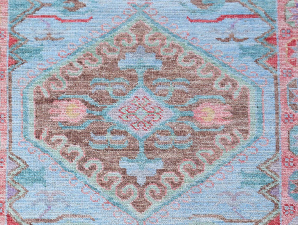 Handwoven Transitional Oushak Hallway Runner | 370 x 92 cm | 12'2" x 3' - Najaf Rugs & Textile