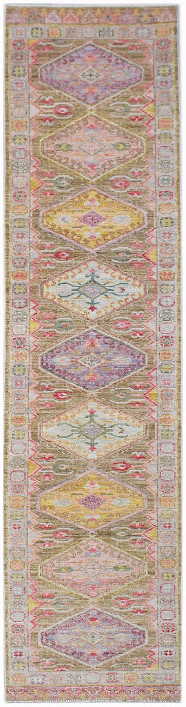 Handwoven Transitional Oushak Hallway Runner | 382 x 75 cm | 12'6" x 2'6" - Najaf Rugs & Textile