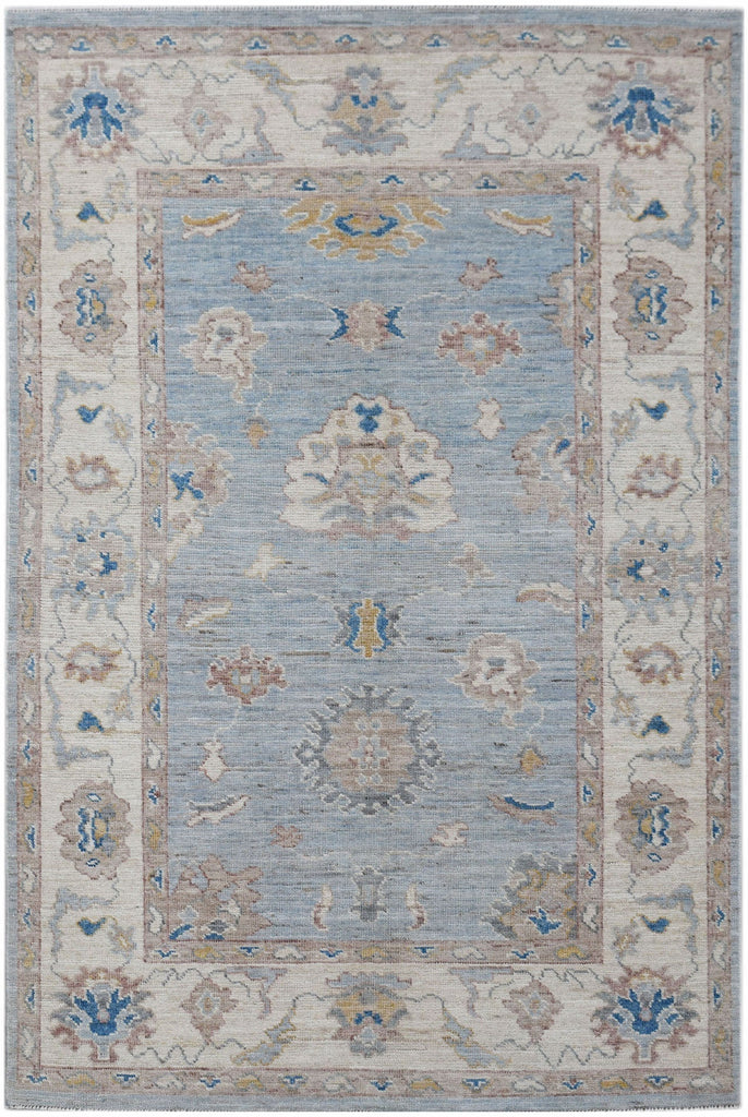 Handwoven Transitional Oushak Rug | 185 x 121 cm | 6'1" x 4' - Najaf Rugs & Textile