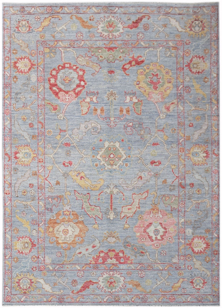 Handwoven Transitional Oushak Rug | 212 x 156 cm | 7' x 5'2" - Najaf Rugs & Textile
