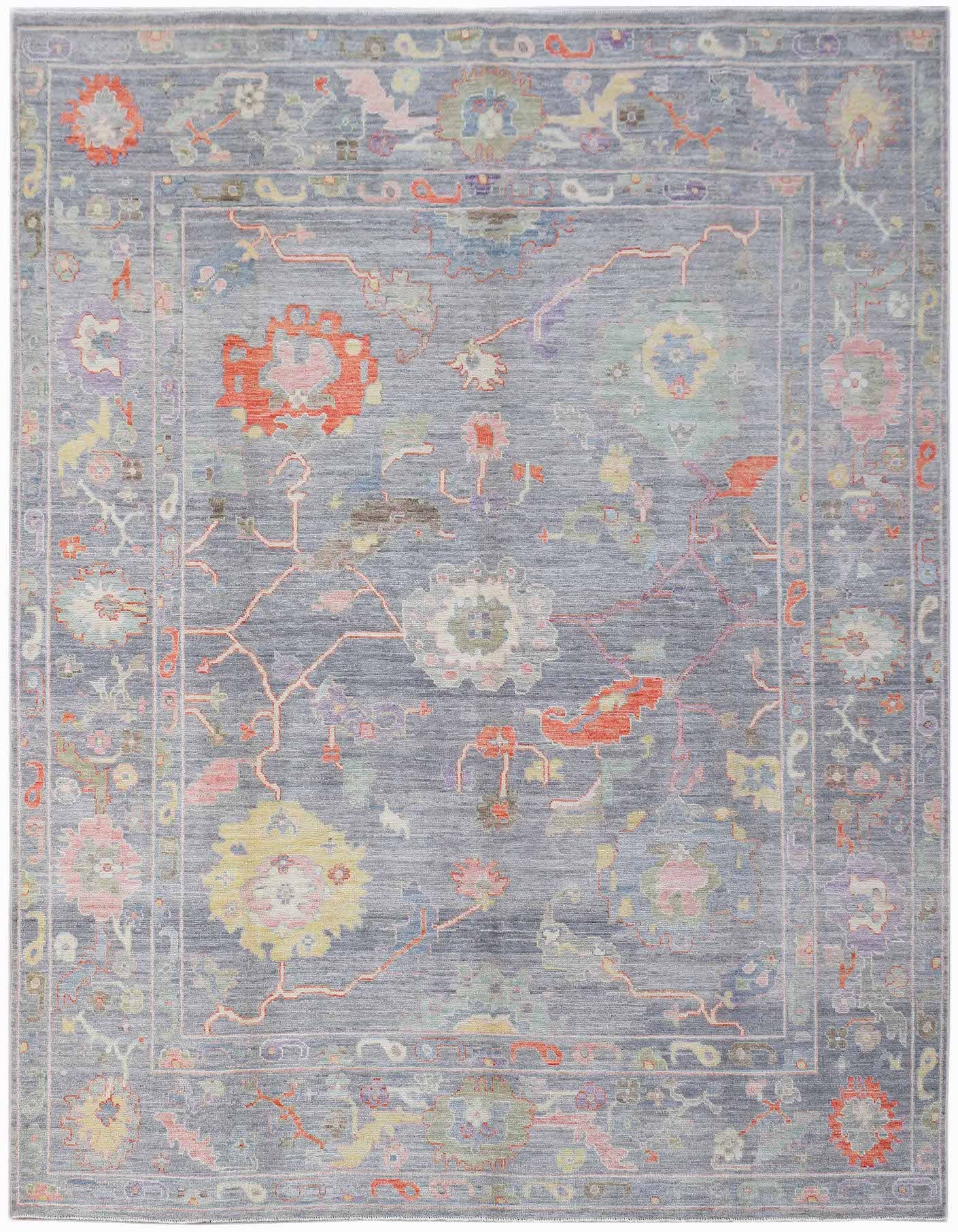 Handwoven Transitional Oushak Rug | 290 x 240 cm | 7'11" x 9'6" - Najaf Rugs & Textile