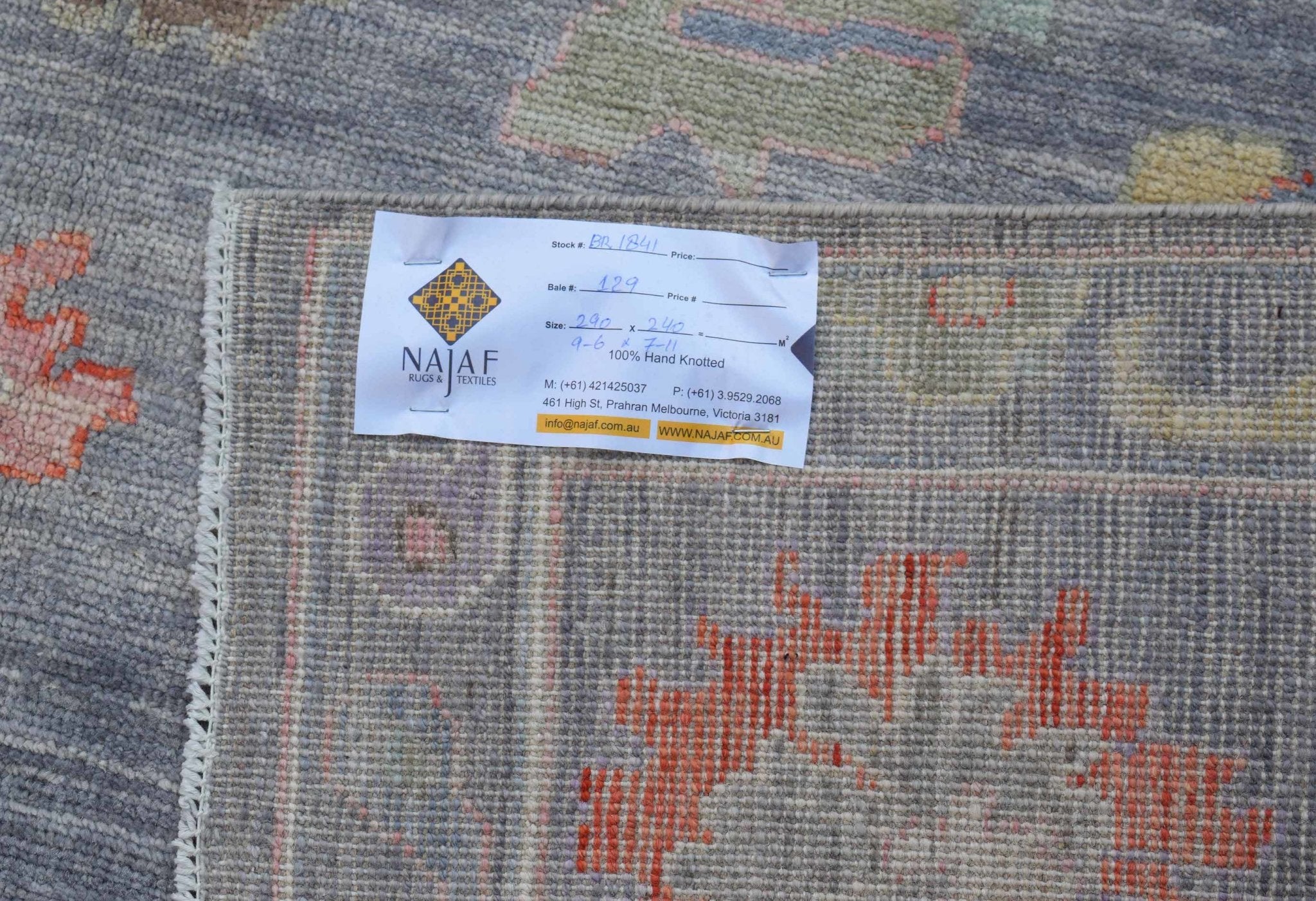 Handwoven Transitional Oushak Rug | 290 x 240 cm | 7'11" x 9'6" - Najaf Rugs & Textile