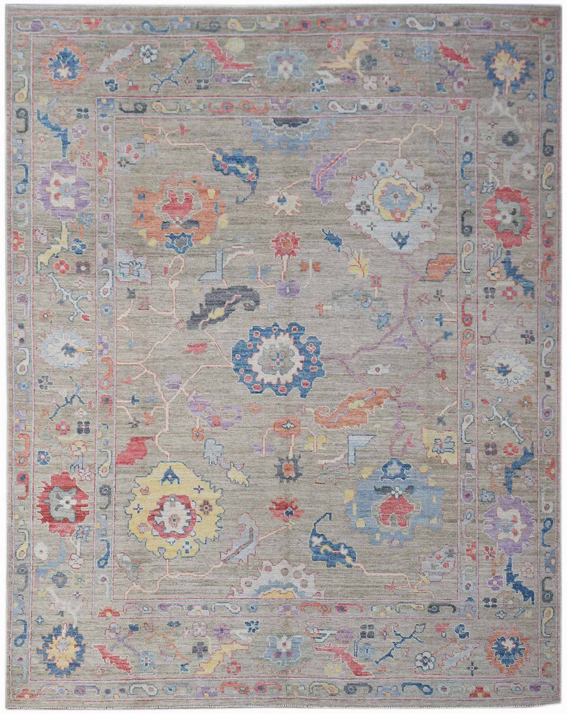 Handwoven Transitional Oushak Rug | 291 x 245 cm | 9'7" x 8'1" - Najaf Rugs & Textile