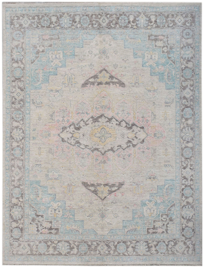 Handwoven Transitional Oushak Rug | 294 x 244 cm | 9'9" x 8' - Najaf Rugs & Textile