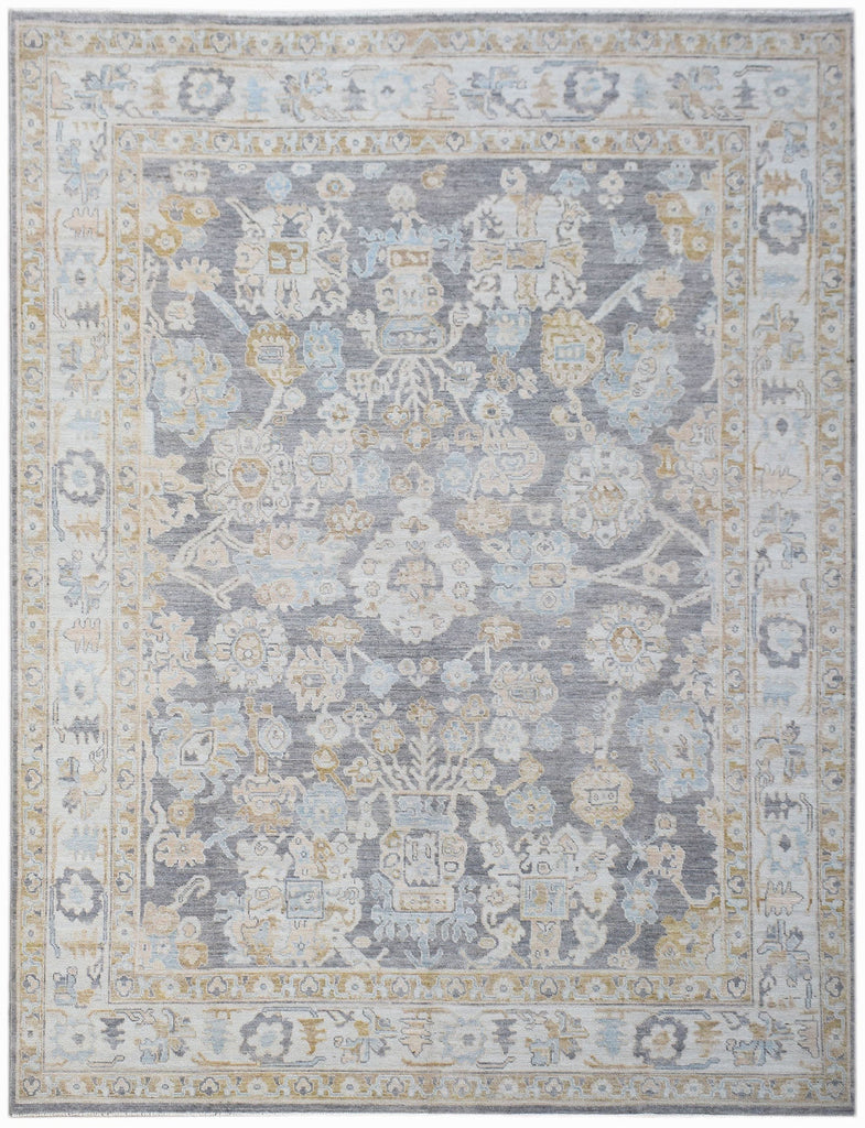 Handwoven Transitional Oushak Rug | 302 x 245 cm | 9'11" x 8' - Najaf Rugs & Textile