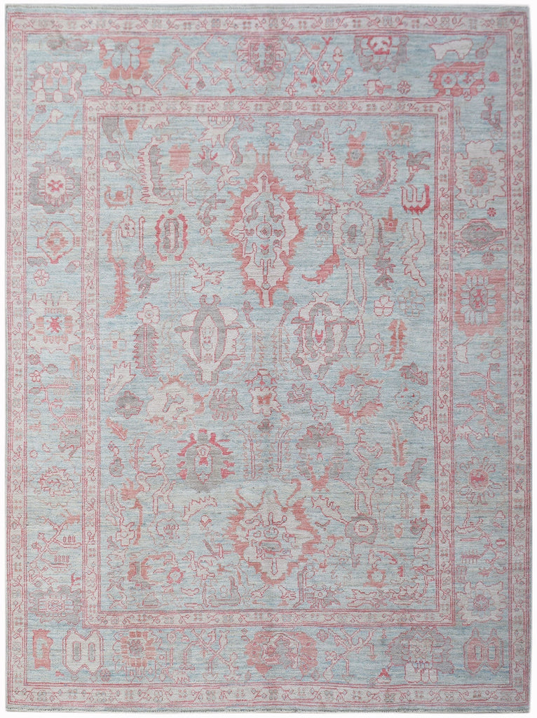 Handwoven Transitional Oushak Rug | 323 x 247 cm | 10'7" x 8'1" - Najaf Rugs & Textile