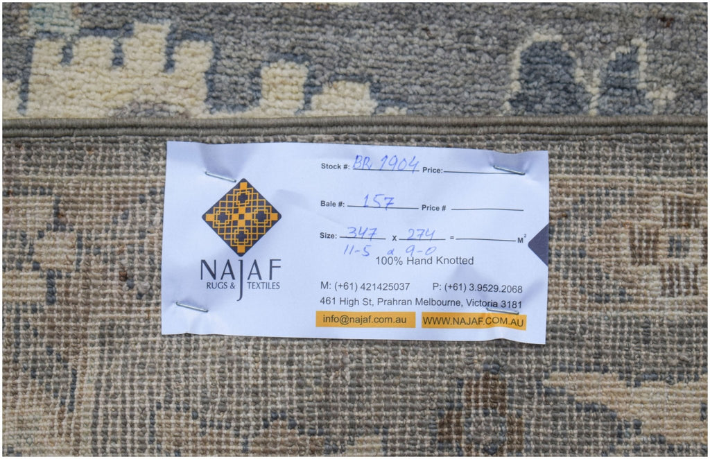 Handwoven Transitional Oushak Rug | 347 x 274 cm | 11'5" x 9' - Najaf Rugs & Textile