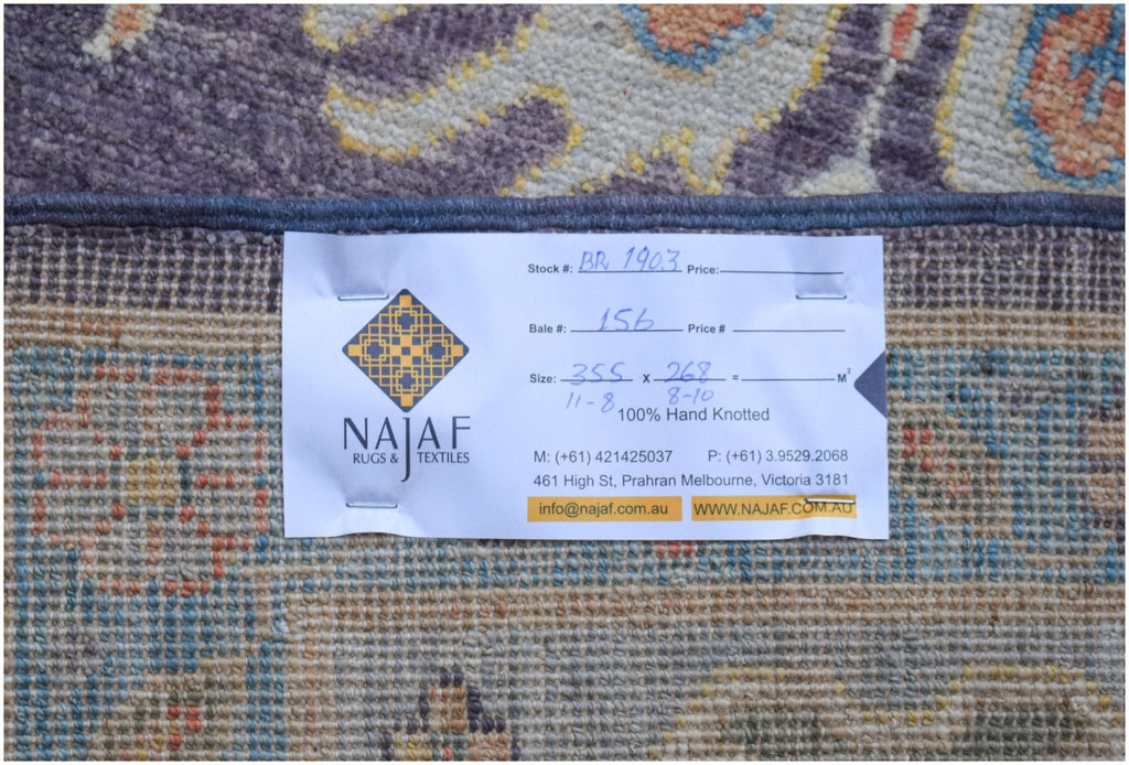 Handwoven Transitional Oushak Rug | 355 x 268 cm | 11'8" x 8'10" - Najaf Rugs & Textile