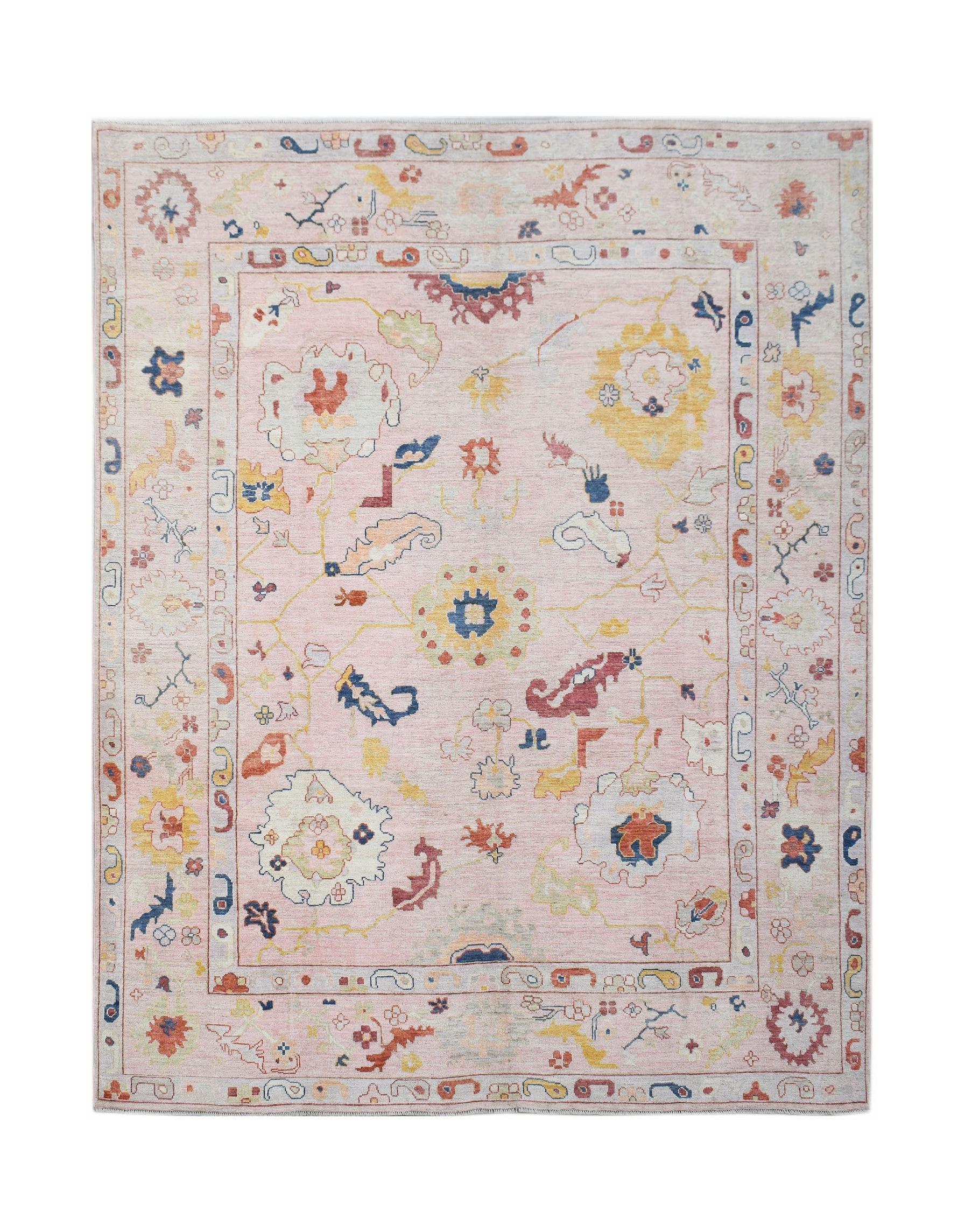 Handwoven Transitional Oushak Rug | 360 x 282 cm | 11'10" x 9'3" - Najaf Rugs & Textile