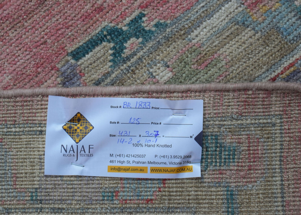 Handwoven Transitional Oushak Rug | 431 x 307 cm | 14'2" x 10'1" - Najaf Rugs & Textile