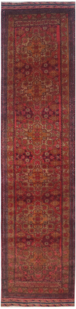 Handwoven Vintage Afghan Herati Hallway Runner | 383 x 90 cm | 12'7" x 3' - Najaf Rugs & Textile