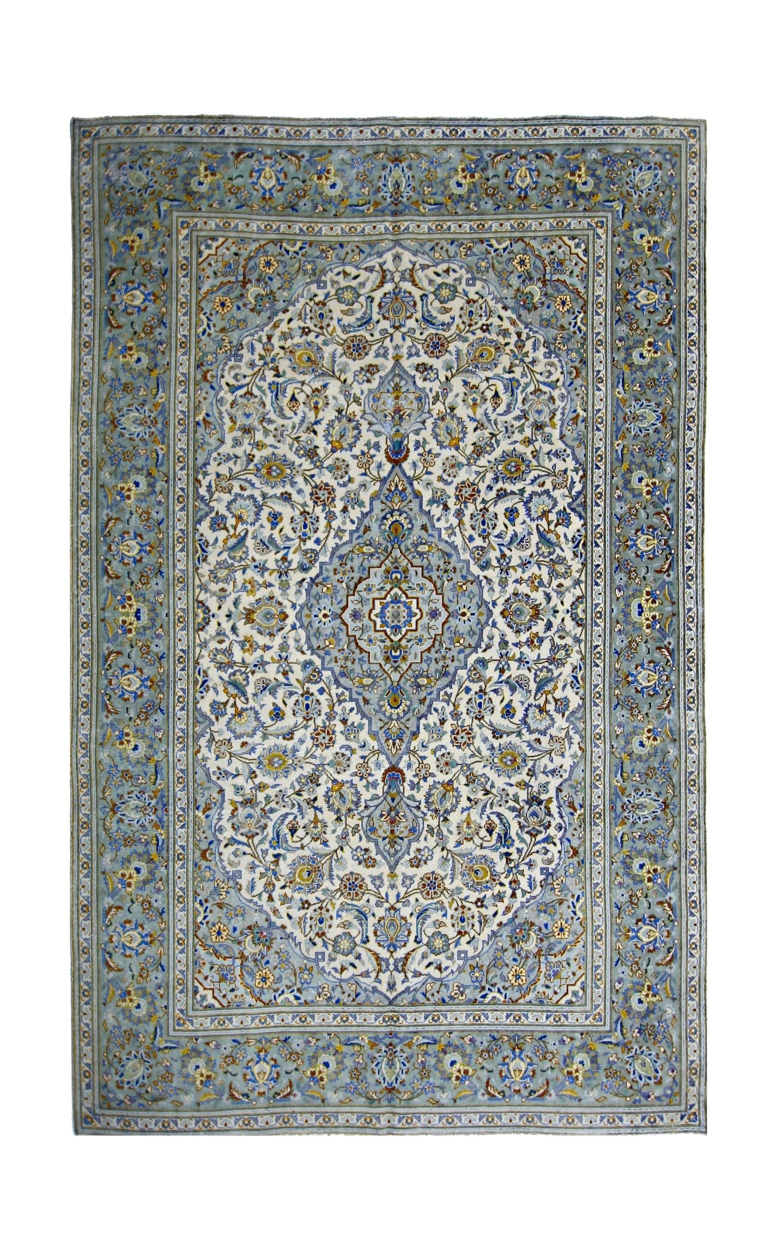 Handwoven Vintage Persian Kashan Rug | 310 x 209 cm | 10'2" x 6'10" - Najaf Rugs & Textile