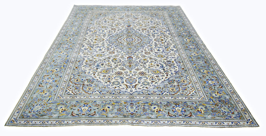 Handwoven Vintage Persian Kashan Rug | 310 x 209 cm | 10'2" x 6'10" - Najaf Rugs & Textile