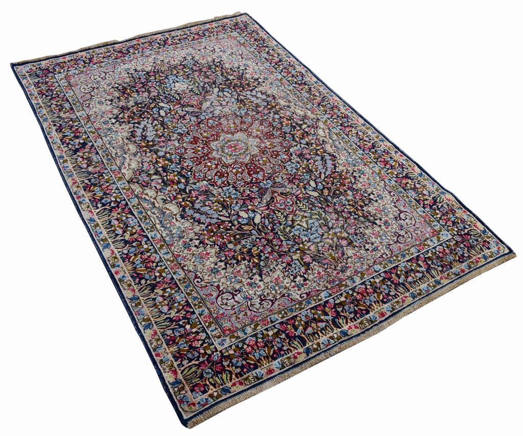 Handwoven Vintage Persian Kerman Rug | 258 x 175 cm | 8'4" x 5'7" - Najaf Rugs & Textile