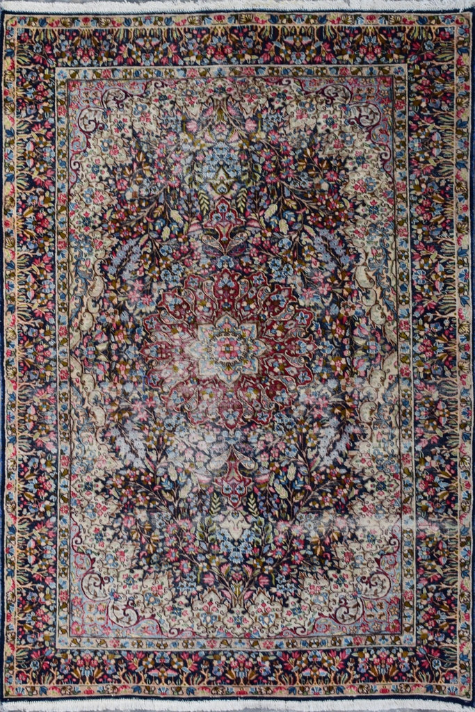 Handwoven Vintage Persian Kerman Rug | 258 x 175 cm | 8'4" x 5'7" - Najaf Rugs & Textile