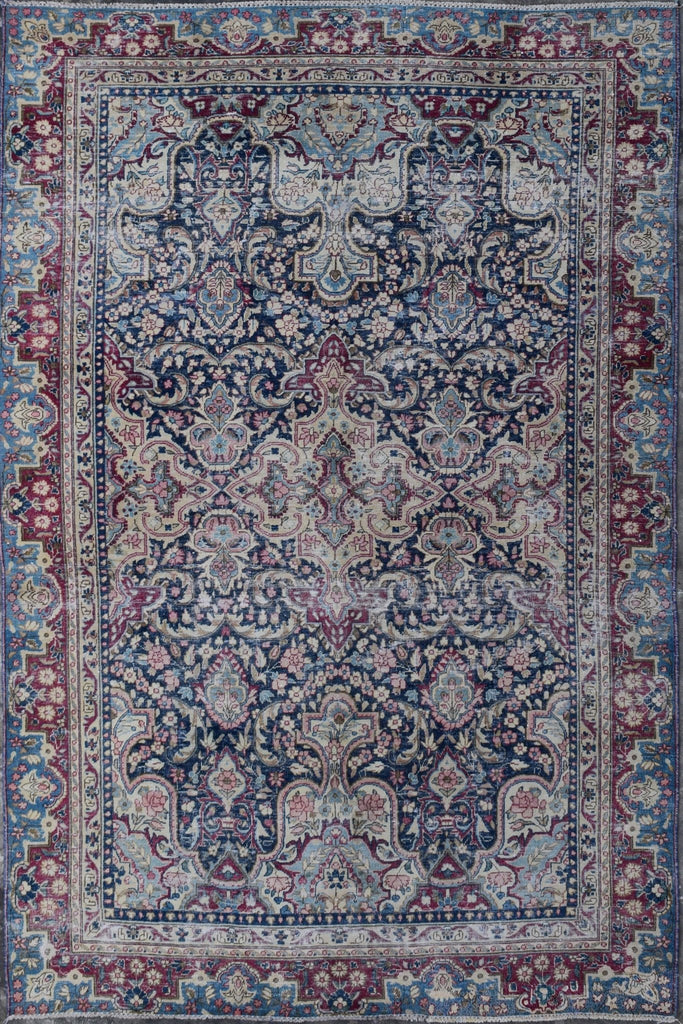 Handwoven Vintage Persian Kerman Rug | 267 x 178 cm | 8'7" x 5'8" - Najaf Rugs & Textile