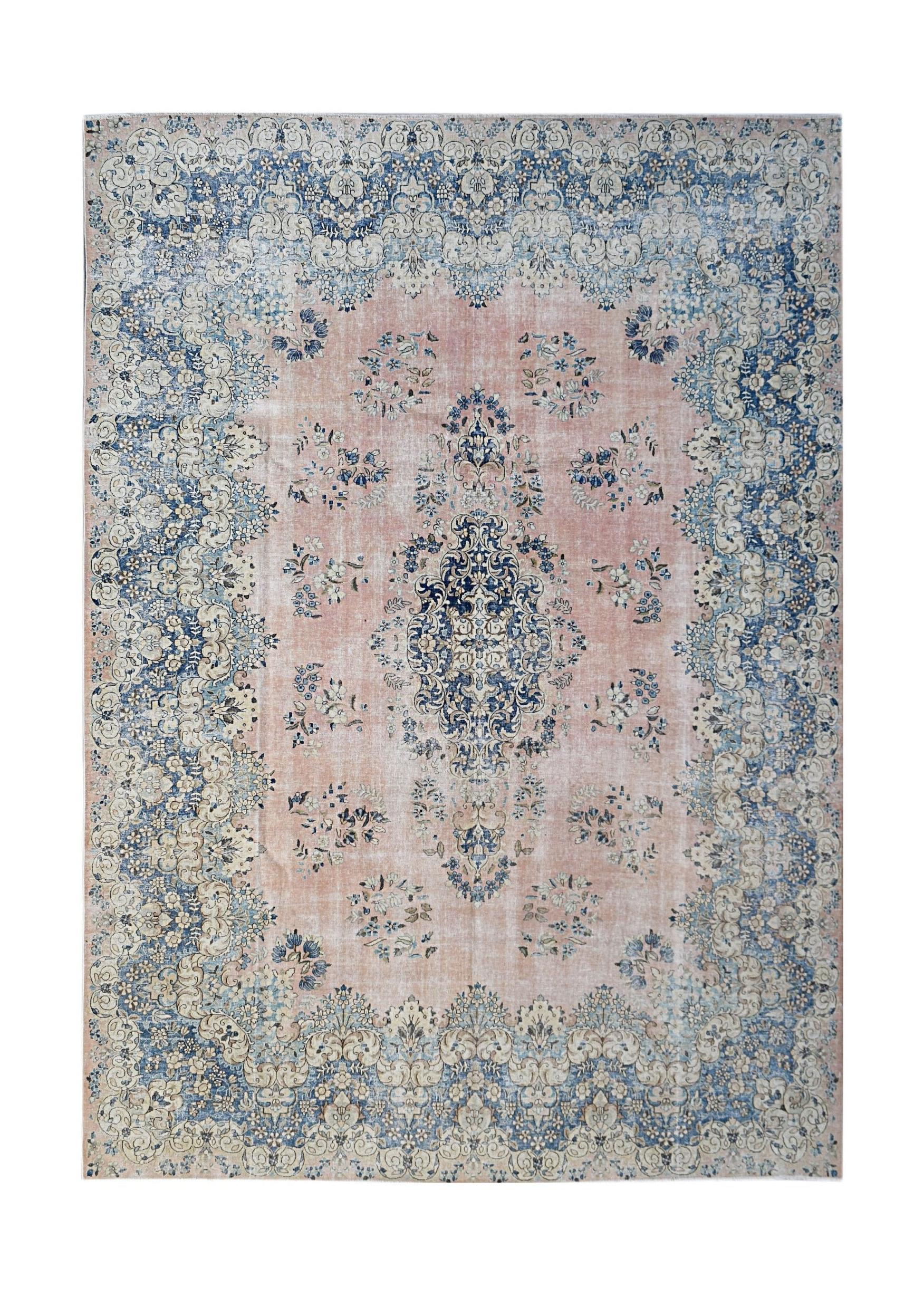 Handwoven Vintage Persian Kerman Rug | 363 x 270 cm | 11'11" x 8'11" - Najaf Rugs & Textile