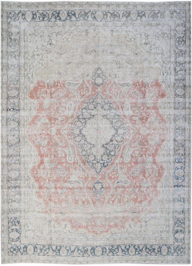 Handwoven Vintage Persian Kerman Rug | 389 x 290 cm | 12'10" x 9'7" - Najaf Rugs & Textile