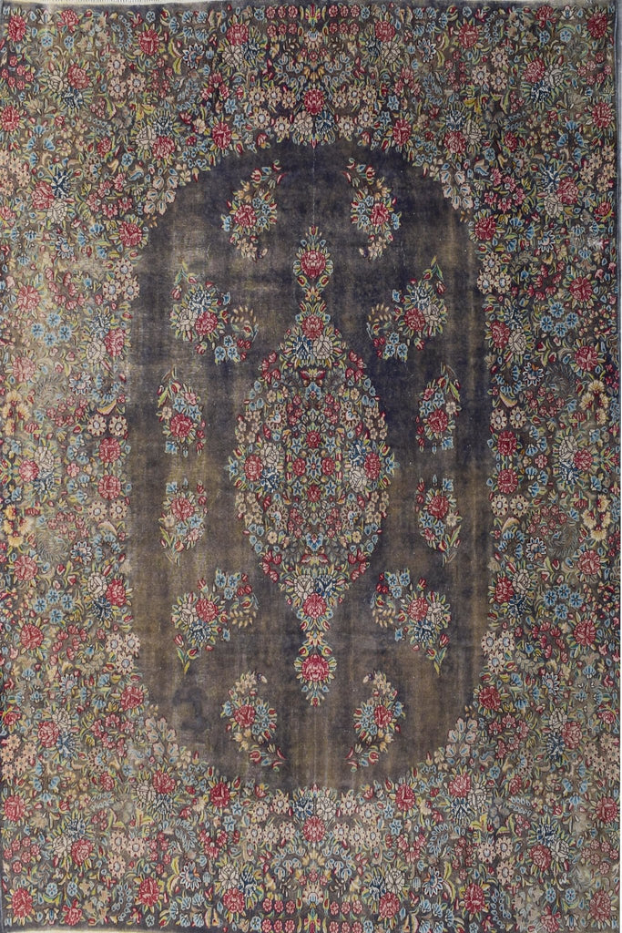 Handwoven Vintage Persian Kerman Rug | 391 x 295 cm | 12'6" x 9'6" - Najaf Rugs & Textile