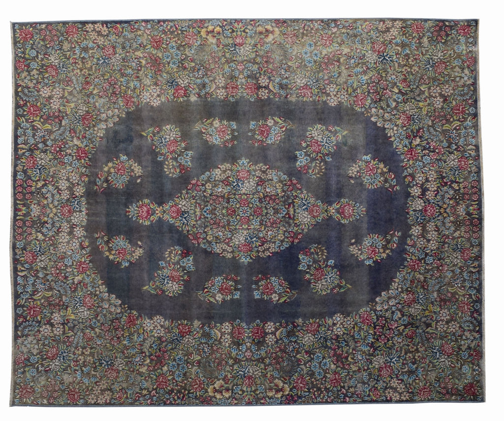 Handwoven Vintage Persian Kerman Rug | 391 x 295 cm | 12'6" x 9'6" - Najaf Rugs & Textile