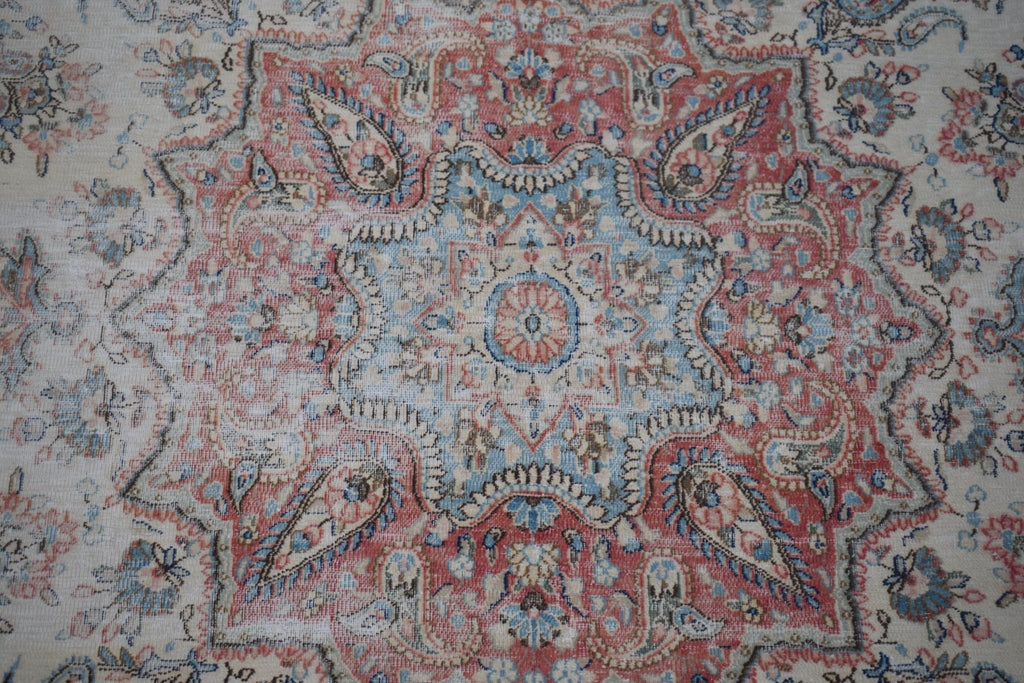 Handwoven Vintage Persian Kerman Rug | 397 x 283 cm | 13'1" x 9'4" - Najaf Rugs & Textile