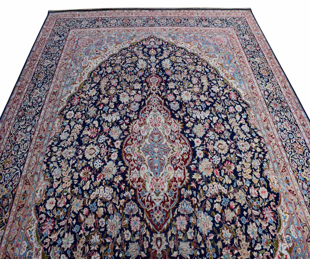Handwoven Vintage Persian Kerman Rug | 411 x 295 cm | 13'4" x 9'6" - Najaf Rugs & Textile